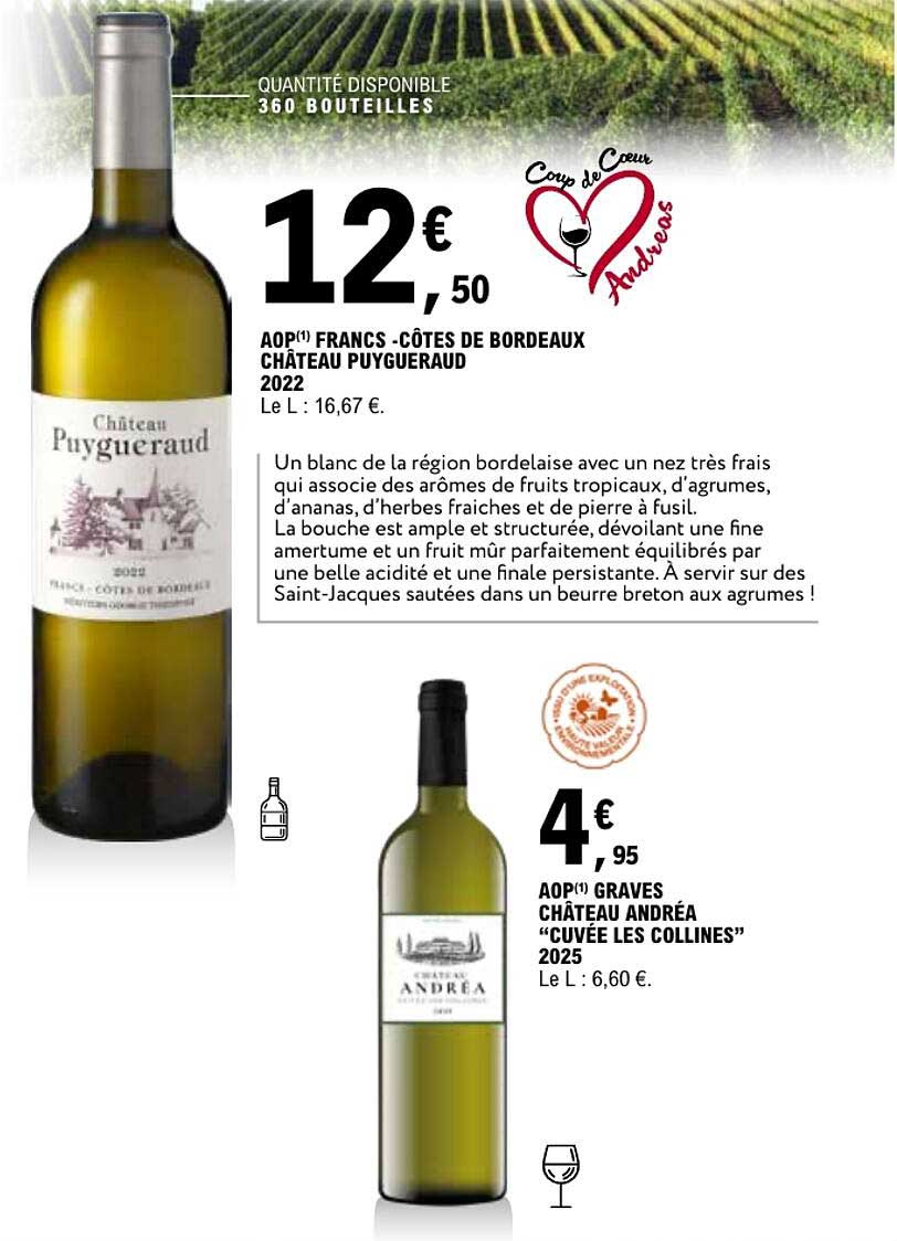 AOP(1) FRANCS - CÔTES DE BORDEAUX CHÂTEAU PUYGUERAUD 2022