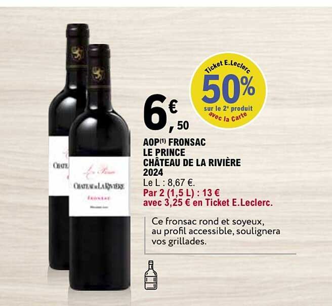 AOP(1) FRONSAC LE PRINCE CHÂTEAU DE LA RIVIÈRE 2024