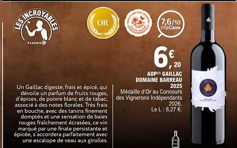 AOP(1) GAILLAC DOMAINE BARREAU 2025