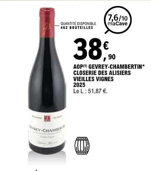 AOP(1) GEVREY-CHAMBERTIN* CLOSERIE DES ALISIERS VIEILLES VIGNES 2025