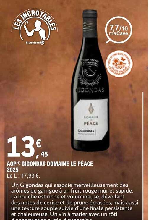 AOP(1) GIGONDAS DOMAINE LE PÉAGE 2025