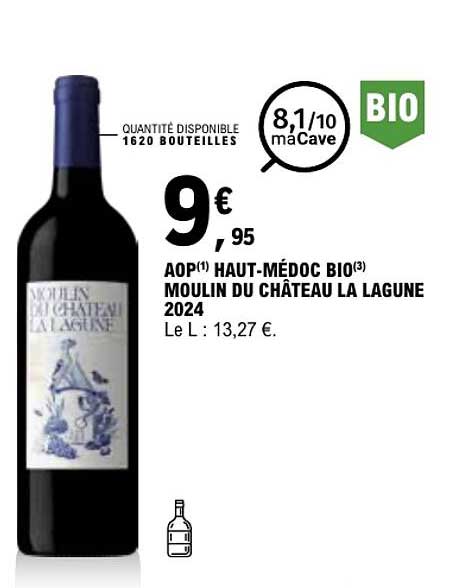 AOP(1) HAUT-MÉDOC BIO(3) MOULIN DU CHÂTEAU LA LAGUNE 2024
