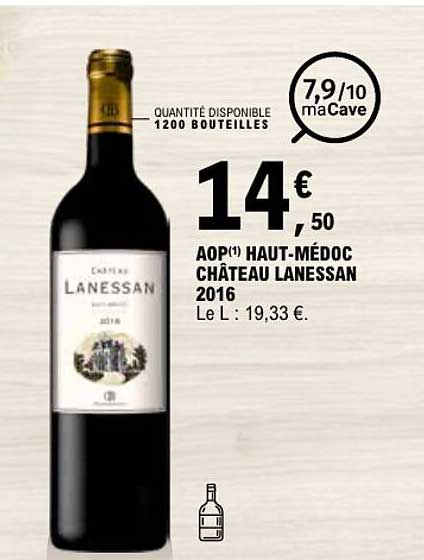 AOP(1) HAUT-MÉDOC CHÂTEAU LANESSAN 2016