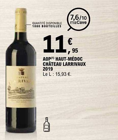 AOP(1) HAUT-MEDOC CHÂTEAU LARRIVAUX 2019