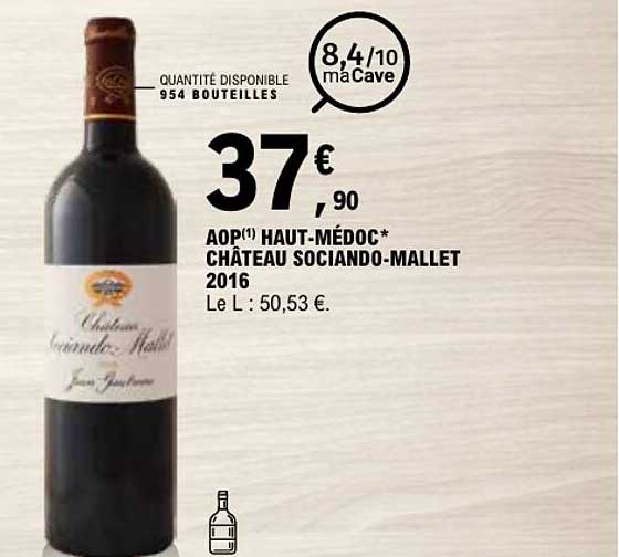 AOP(1) HAUT-MÉDOC* CHÂTEAU SOCIANDO-MALLET 2016