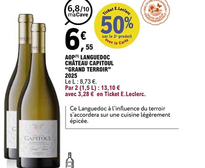 AOP(1) LANGUEDOC CHÂTEAU CAPITOUl “GRAND TERROIR” 2025