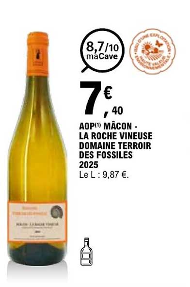AOP(1) MÂCON - LA ROCHE VINEUSE DOMAINE TERROIR DES FOSSILES 2025