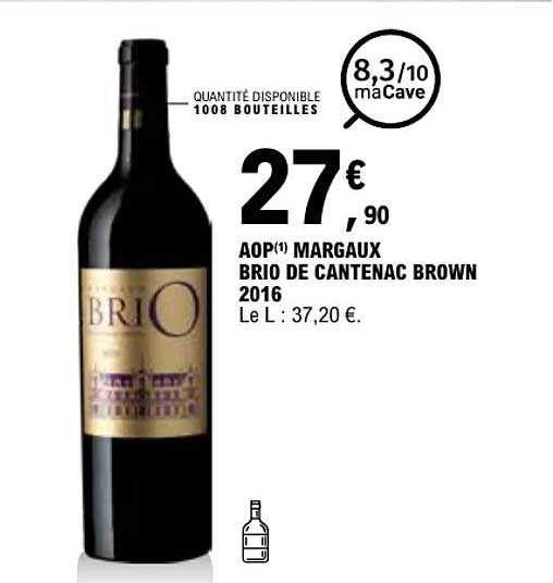 AOP(1) MARGAUX BRIO DE CANTENAC BROWN 2016