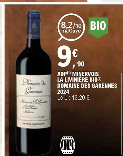 AOP(1) MINERVOIS LA LIVINIÈRE BIO(2) DOMAINE DES GARENNES 2024