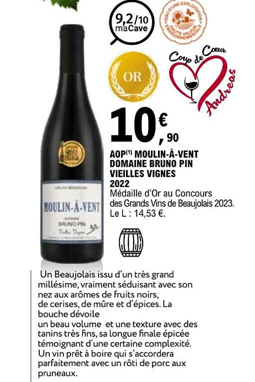 AOP(1) MOULIN-À-VENT DOMAINE BRUNO PIN VIEILLES VIGNES 2022