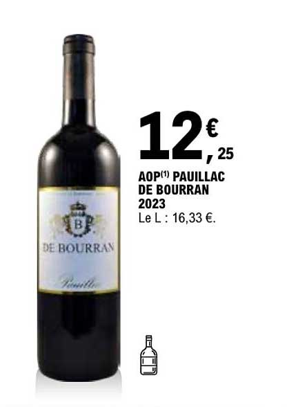 AOP¹ PAUILLAC DE BOURRAN 2023