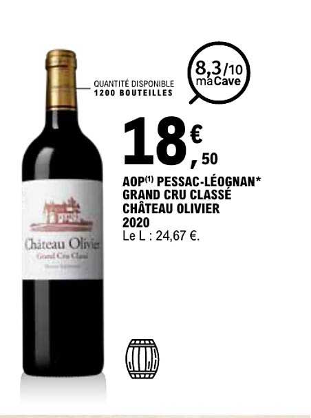 AOP(1) PESSAC-LÉOGNAN* GRAND CRU CLASSÉ CHÂTEAU OLIVIER 2020