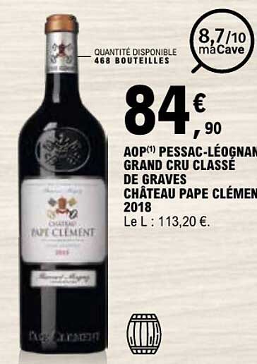 AOP(1) PESSAC-LÉOGNAN GRAND CRU CLASSÉ DE GRAVES CHÂTEAU PAPE CLÉMENT 2018