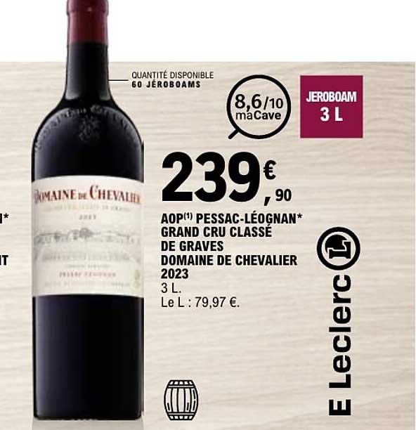 AOP(1) PESSAC-LÉOGNAN* GRAND CRU CLASSÉ DE GRAVES DOMAINE DE CHEVALIER 2023 3 L