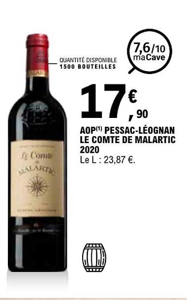 AOP(1) PESSAC-LÉOGNAN LE COMTE DE MALARTIC 2020