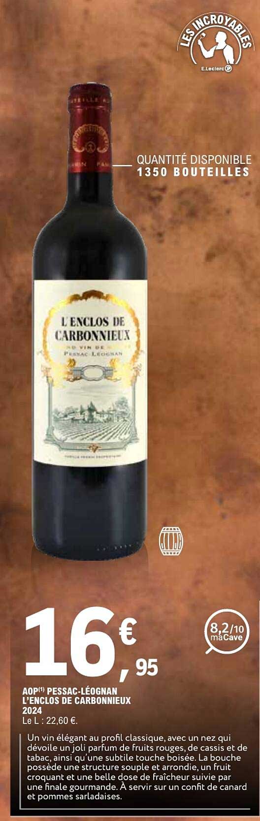 AOP(1) PESSAC-LÉOGNAN L’ENCLOS DE CARBONNIEUX 2024