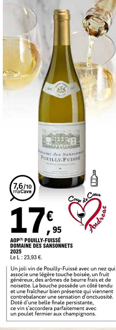 AOP(1) POUILLY-FUISSÉ DOMAINE DES SANSONNETS 2025