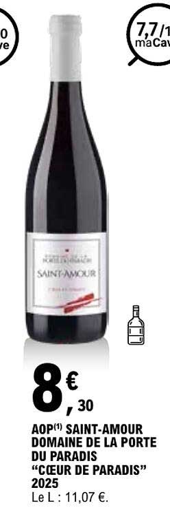 AOP(1) SAINT-AMOUR DOMAINE DE LA PORTE DU PARADIS “CŒUR DE PARADIS” 2025