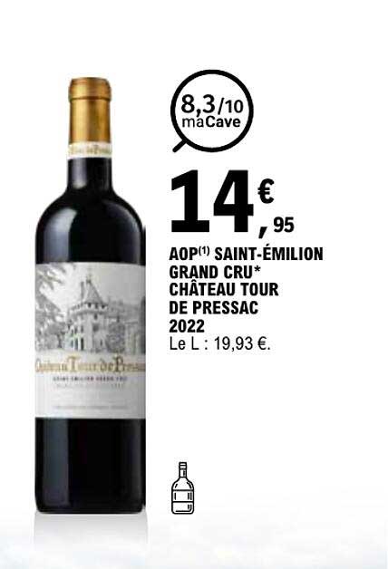 AOP(1) SAINT-EMILION GRAND CRU* CHÂTEAU TOUR DE PRESSAC 2022
