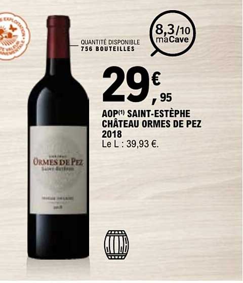 AOP(1) SAINT-ESTÈPHE CHÂTEAU ORMES DE PEZ 2018