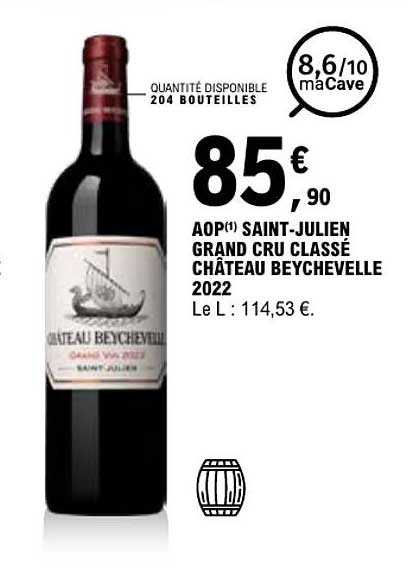 AOP(1) SAINT-JULIEN GRAND CRU CLASSÉ CHÂTEAU BEYCHEVELLE 2022