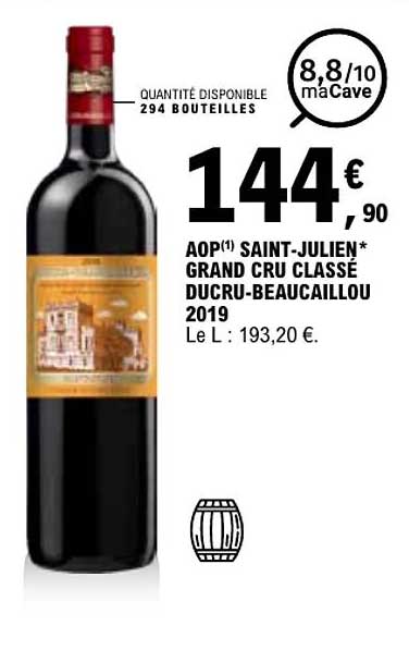AOP(1) SAINT-JULIEN* GRAND CRU CLASSÉ DUCRU-BEAUCAILLOU 2019