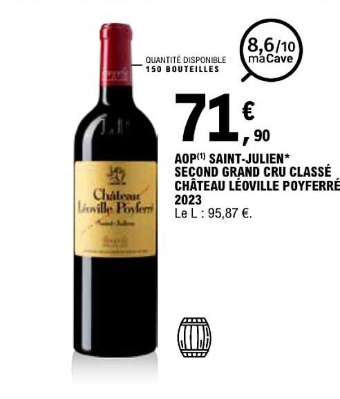AOP(1) SAINT-JULIEN* SECOND GRAND CRU CLASSÉ CHÂTEAU LÉOVILLE POYFERRÉ 2023