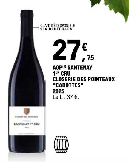 AOP(1) SANTENAY 1ER CRU CLOSERIE DES PONTEAUX “CABOTTES” 2025