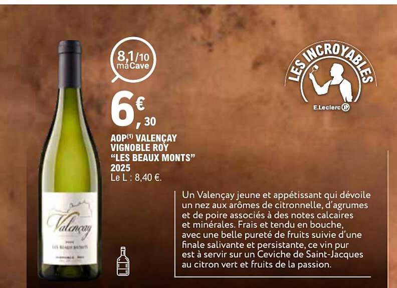 AOP(1) VALENÇAY VIGNOBLE ROY “LES BEAUX MONTS” 2025