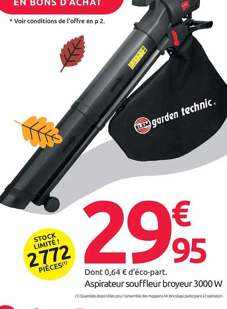 Aspirateur souffleur broyeur 3000 W