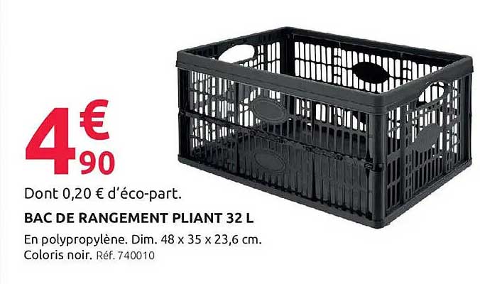 BAC DE RANGEMENT PLIANT 32 L