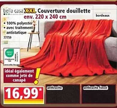 bella casa XXL Couverture douillette env. 220 x 240 cm