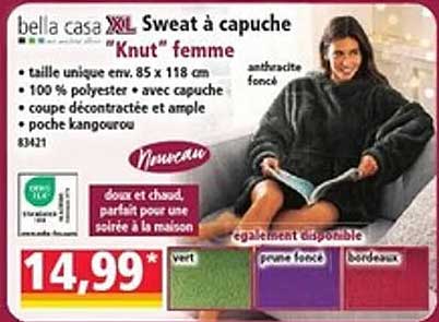 bella casa XXL Sweat à capuche "Knut" femme