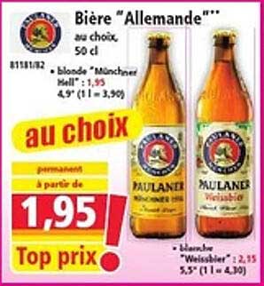 Bière "Allemande" au choix 50 cl