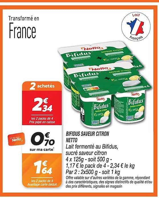 BIFIDUS SAVEUR CITRON NETTO