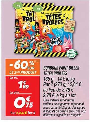 BONBONS PAINT BILLES TETES BRULEES