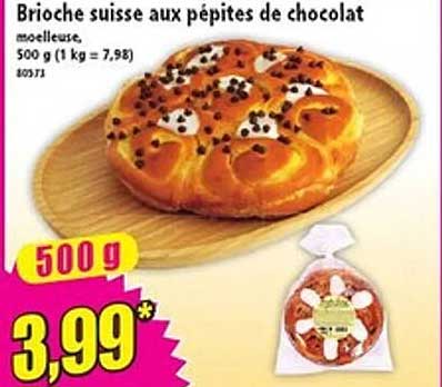 Brioche suisse aux pépites de chocolat