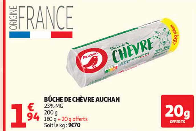 BÛCHE DE CHÈVRE AUCHAN