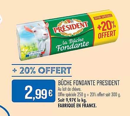 BÛCHE FONDANTE PRESIDENT