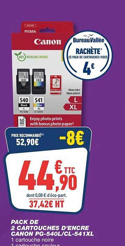Bureau Vallée rachète ce pack de cartouches vides 4€