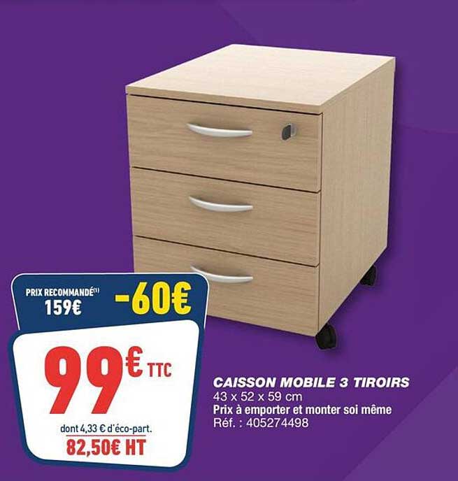 CAISSON MOBILE 3 TIROIRS