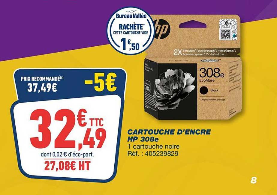 CARTOUCHE D’ENCRE HP 308e