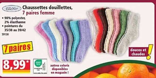 Chaussettes douillettes, 7 paires femme