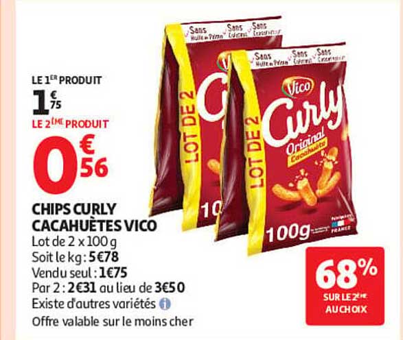 CHIPS CURLY CACAHUETES VICO