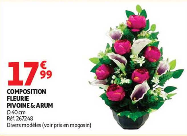 COMPOSITION FLEURIE PIVOINE & ARUM