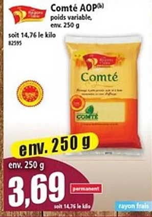 Comté AOP poids variable, env. 250 g