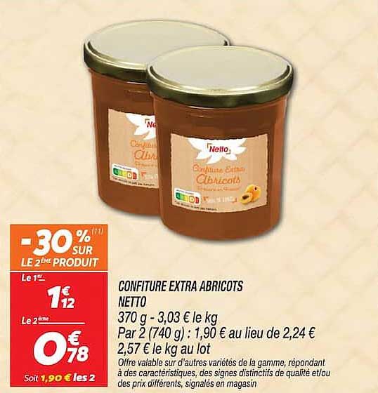 CONFITURE EXTRA ABRICOTS NETTO