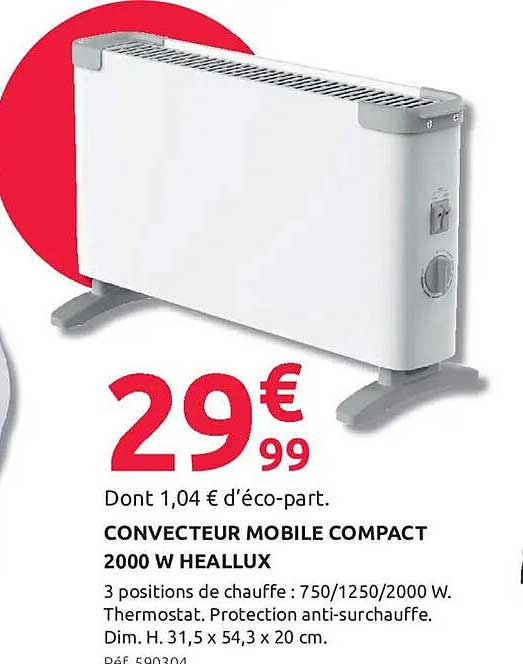 CONVECTEUR MOBILE COMPACT 2000 W HEALLUX