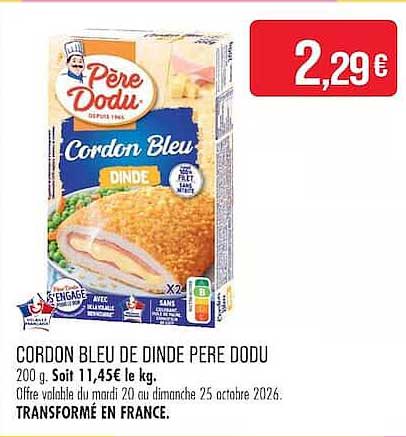 CORDON BLEU DE DINDE PERE DODU