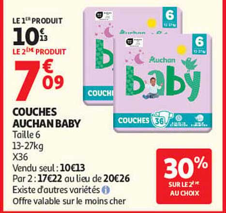 COUCHES AUCHAN BABY